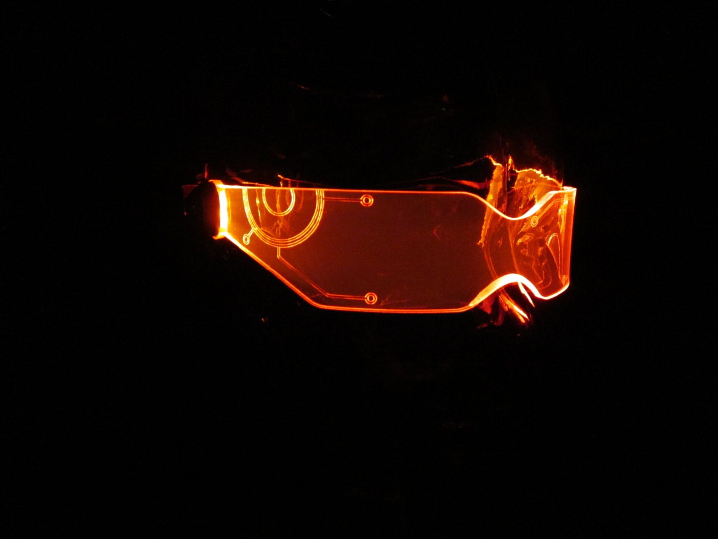 The Original Illuminated Cyberpunk Cyber goth visor V2 orange TRON