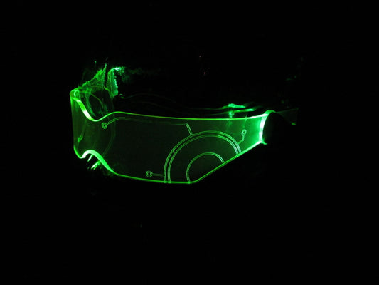 The Original Illuminated Cyberpunk Cyber goth visor V2 green TRON
