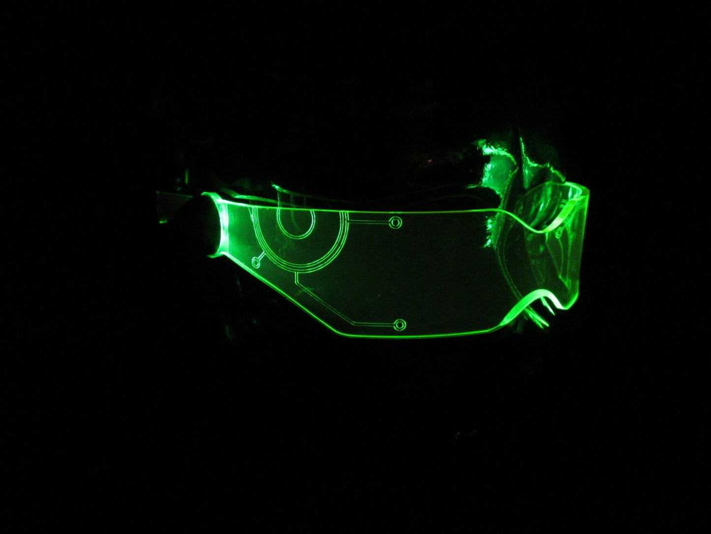 The Original Illuminated Cyberpunk Cyber goth visor V2 green TRON