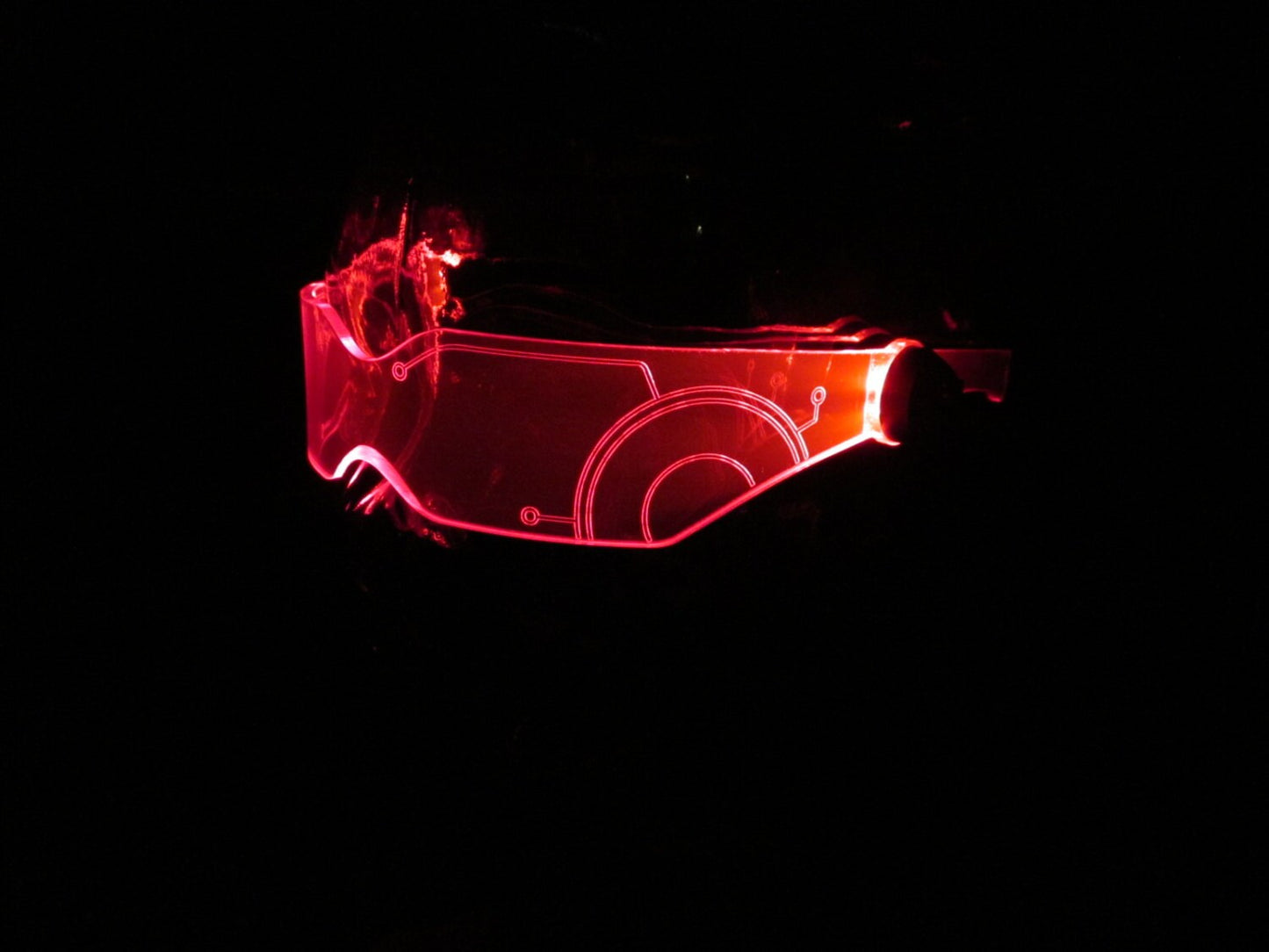 The Original Illuminated Cyberpunk Cyber goth visor V2 red TRON