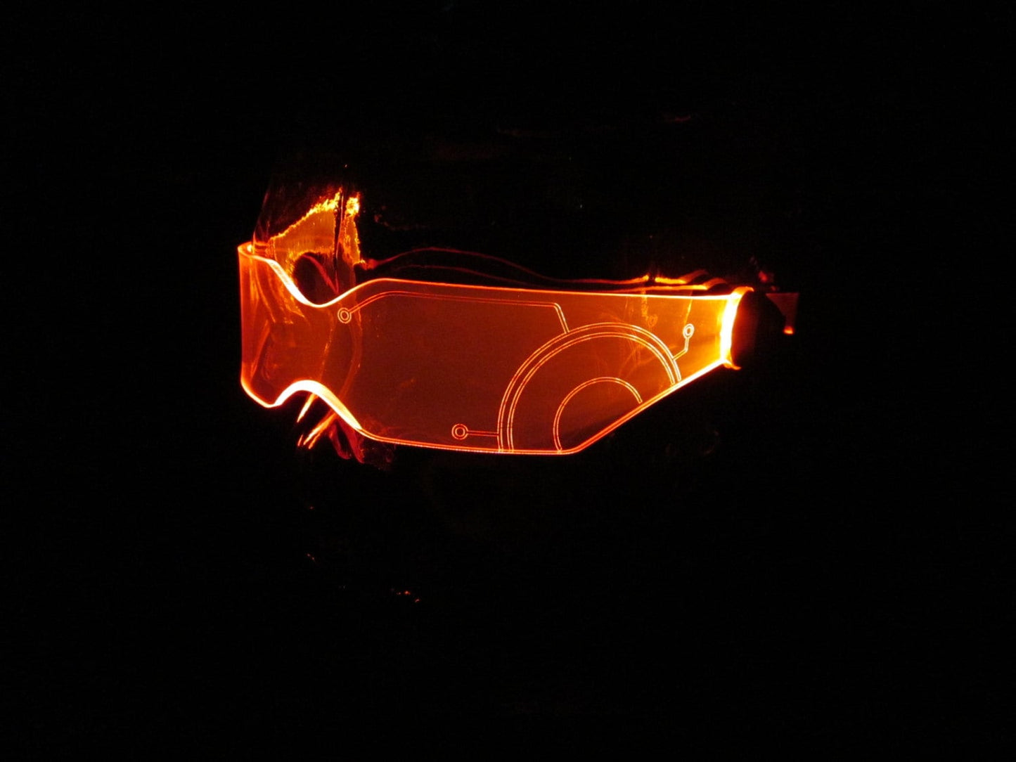 The Original Illuminated Cyberpunk Cyber goth visor V2 orange TRON