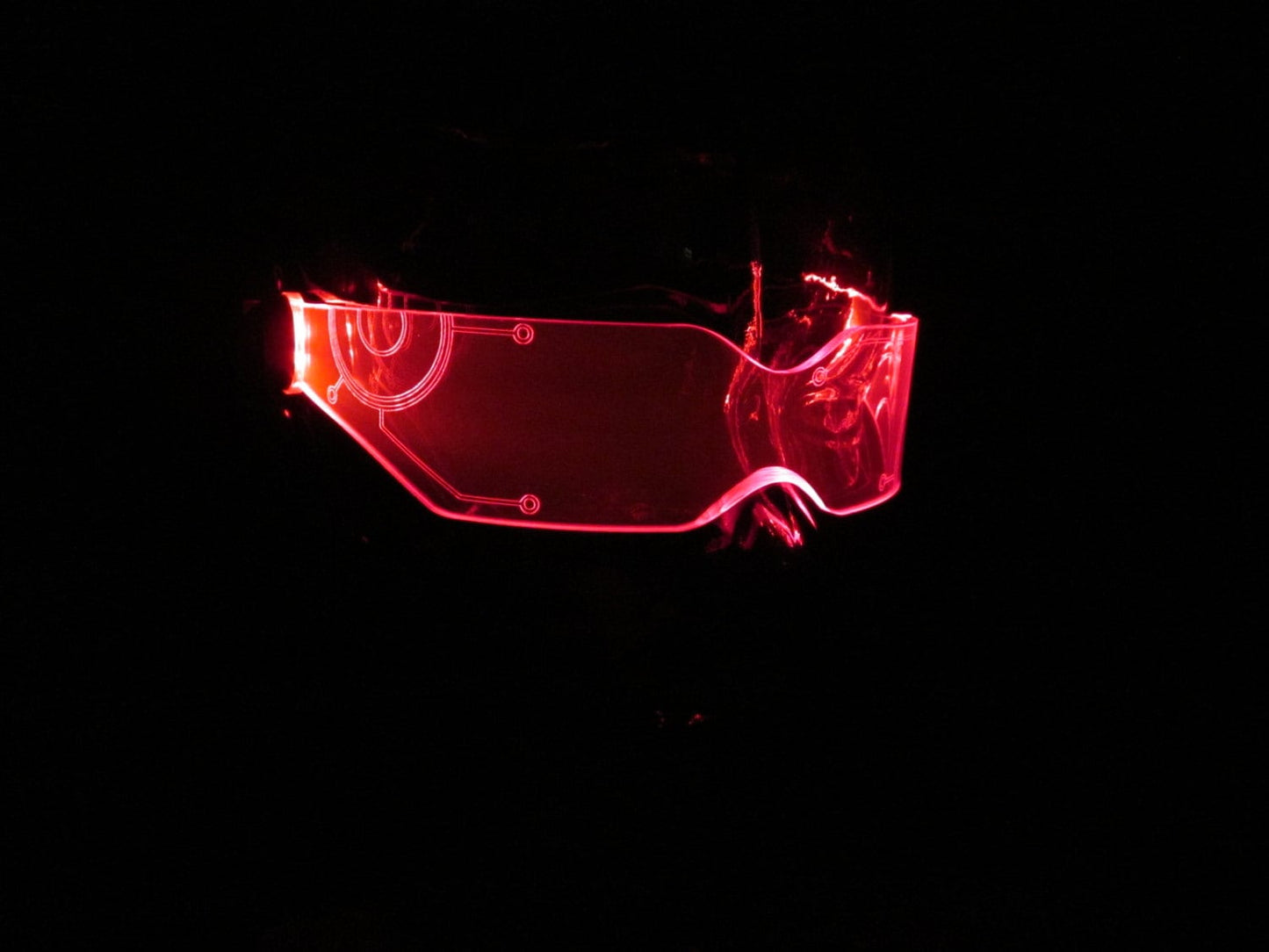 The Original Illuminated Cyberpunk Cyber goth visor V2 red TRON