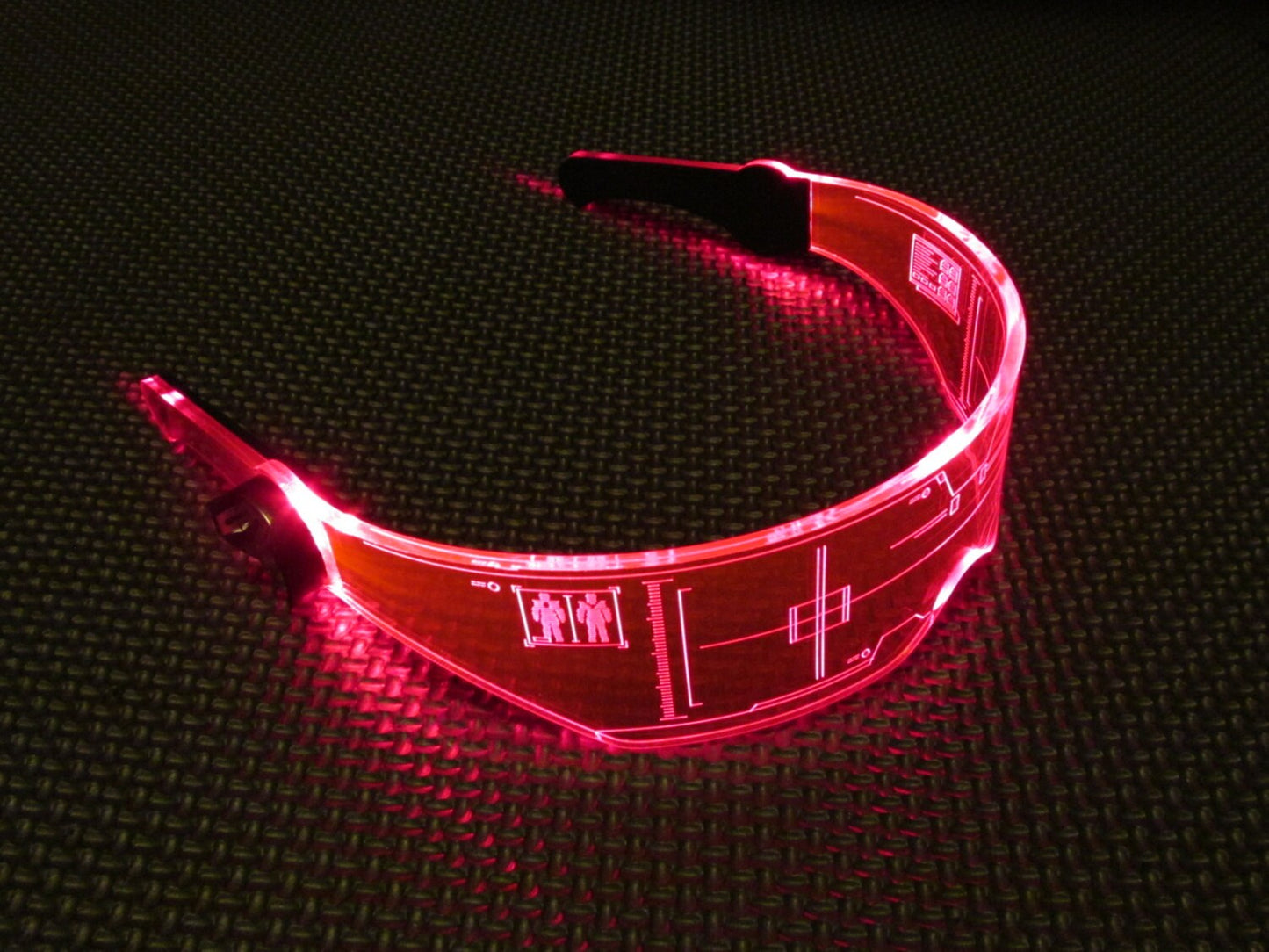 The original Illuminated Cyberpunk Cyber goth visor Citadel Neon Red