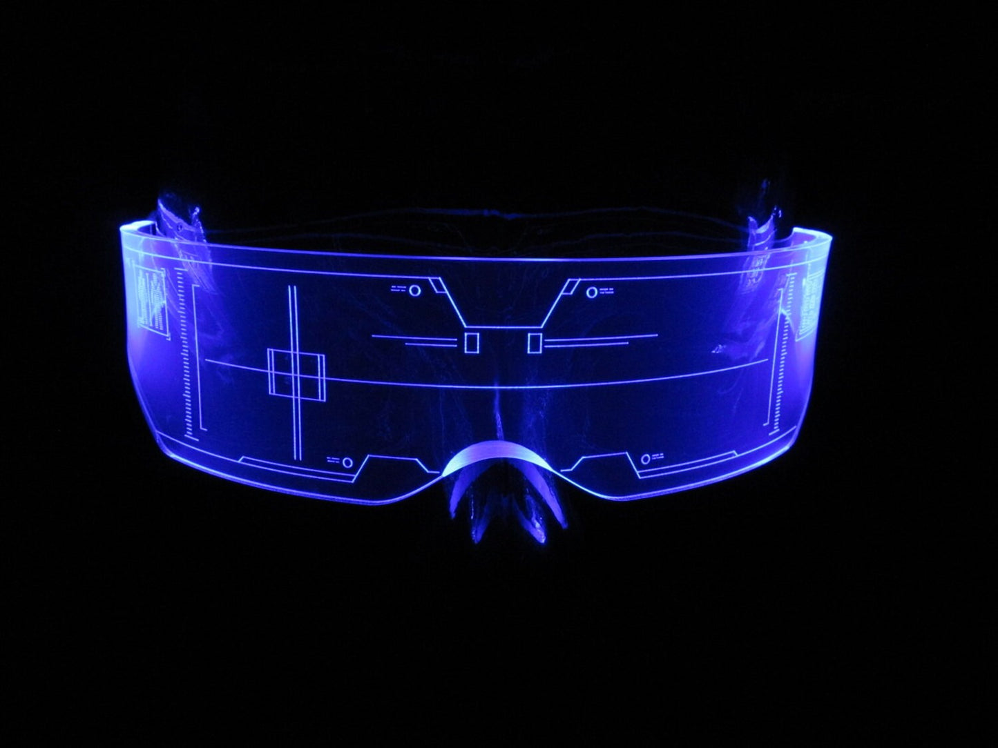 The original Illuminated Cyberpunk Cyber goth visor Citadel Neon Blue