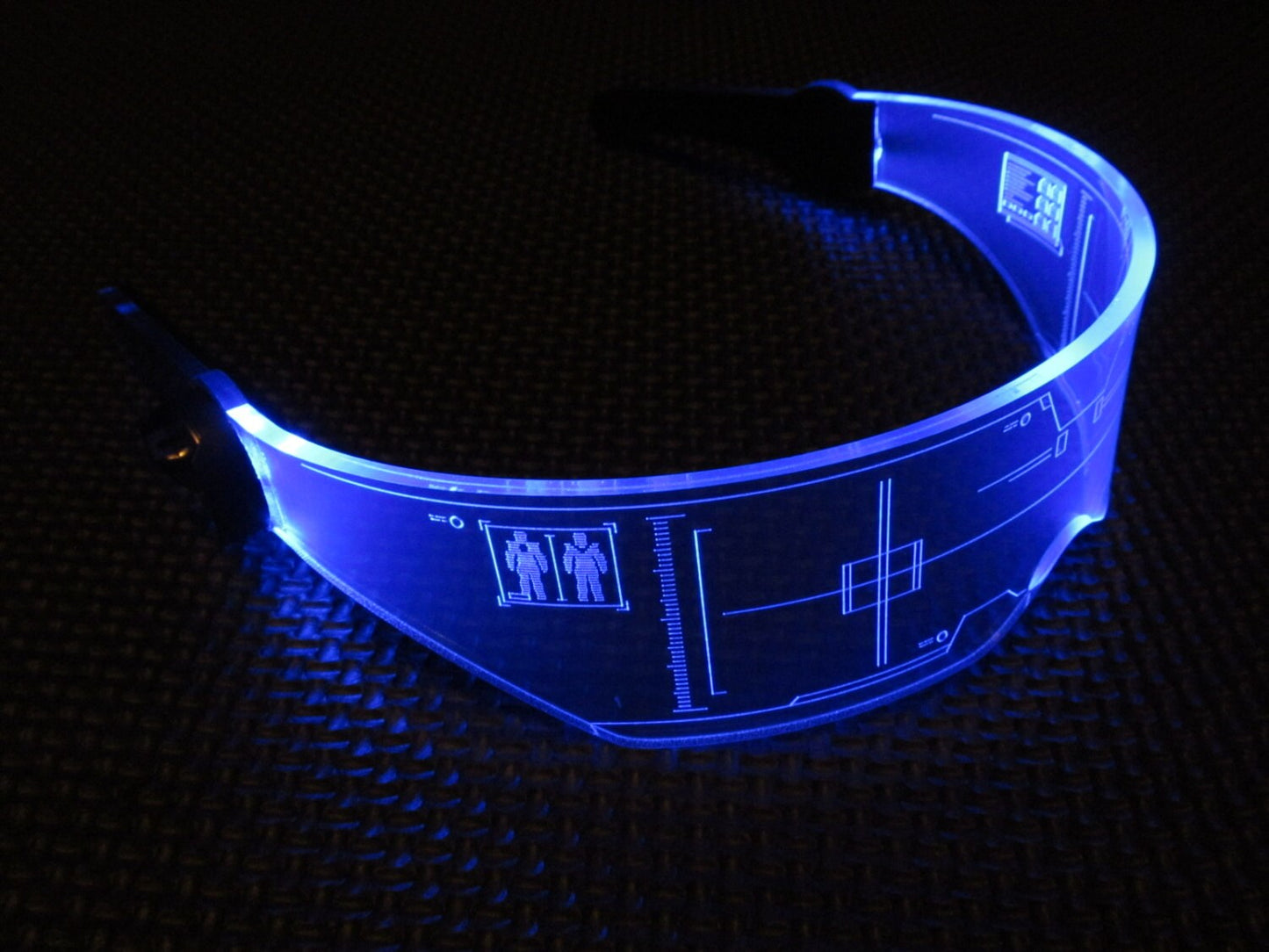 The original Illuminated Cyberpunk Cyber goth visor Citadel Neon Blue
