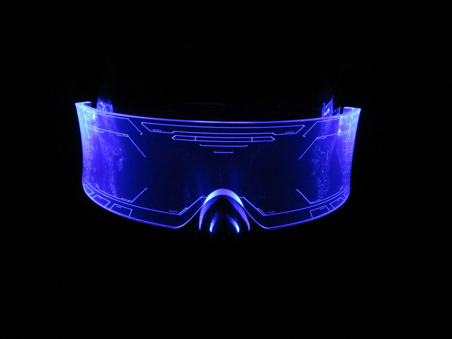 The original Illuminated Cyberpunk Cyber goth visor WARCHIEF  Blue