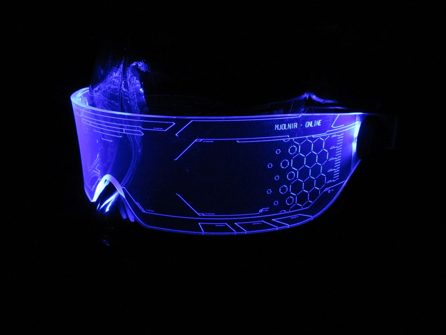 The original Illuminated Cyberpunk Cyber goth visor WARCHIEF  Blue