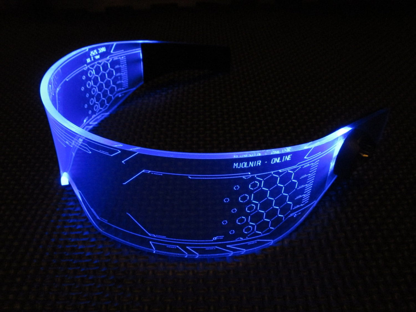 The original Illuminated Cyberpunk Cyber goth visor WARCHIEF  Blue