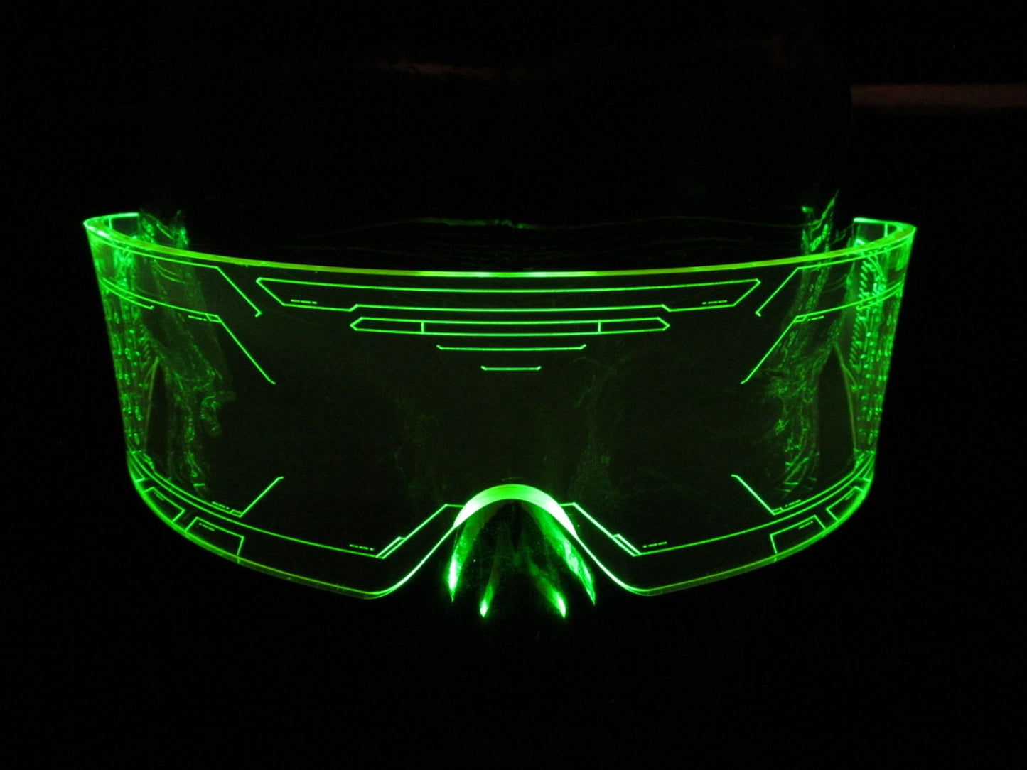 The original Illuminated Cyberpunk Cyber goth visor WARCHIEF  Green