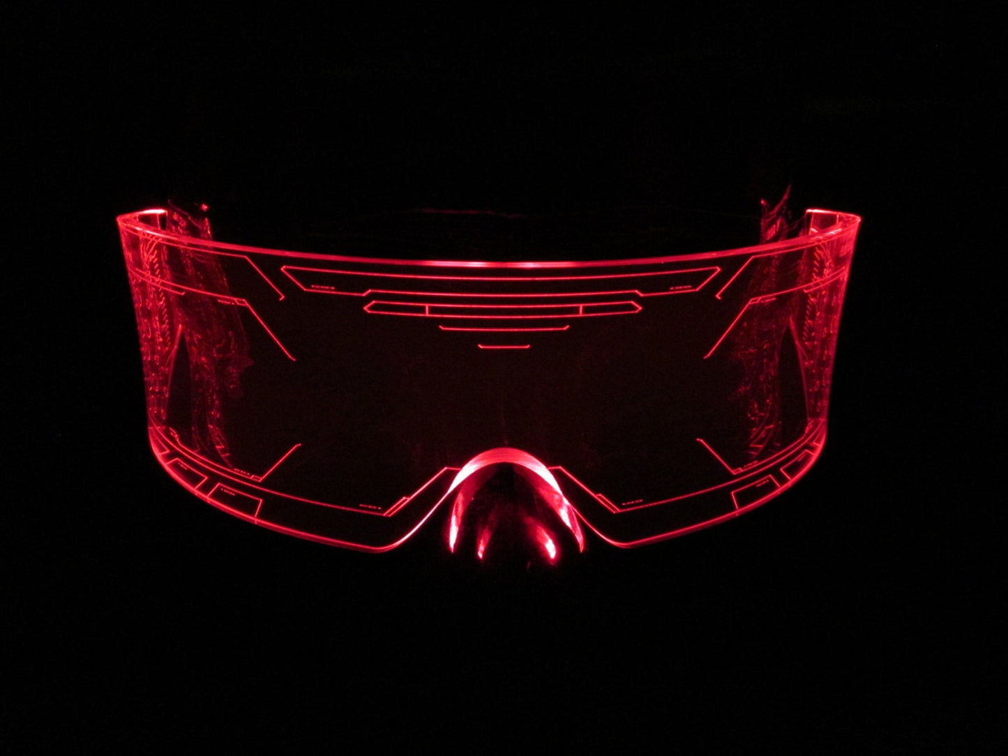 The original Illuminated Cyberpunk Cyber goth visor WARCHIEF Red