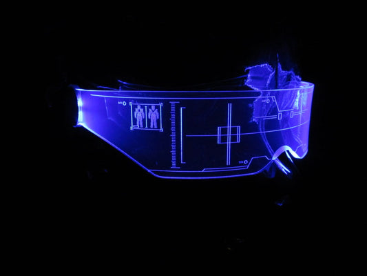 The original Illuminated Cyberpunk Cyber goth visor Citadel Neon Blue