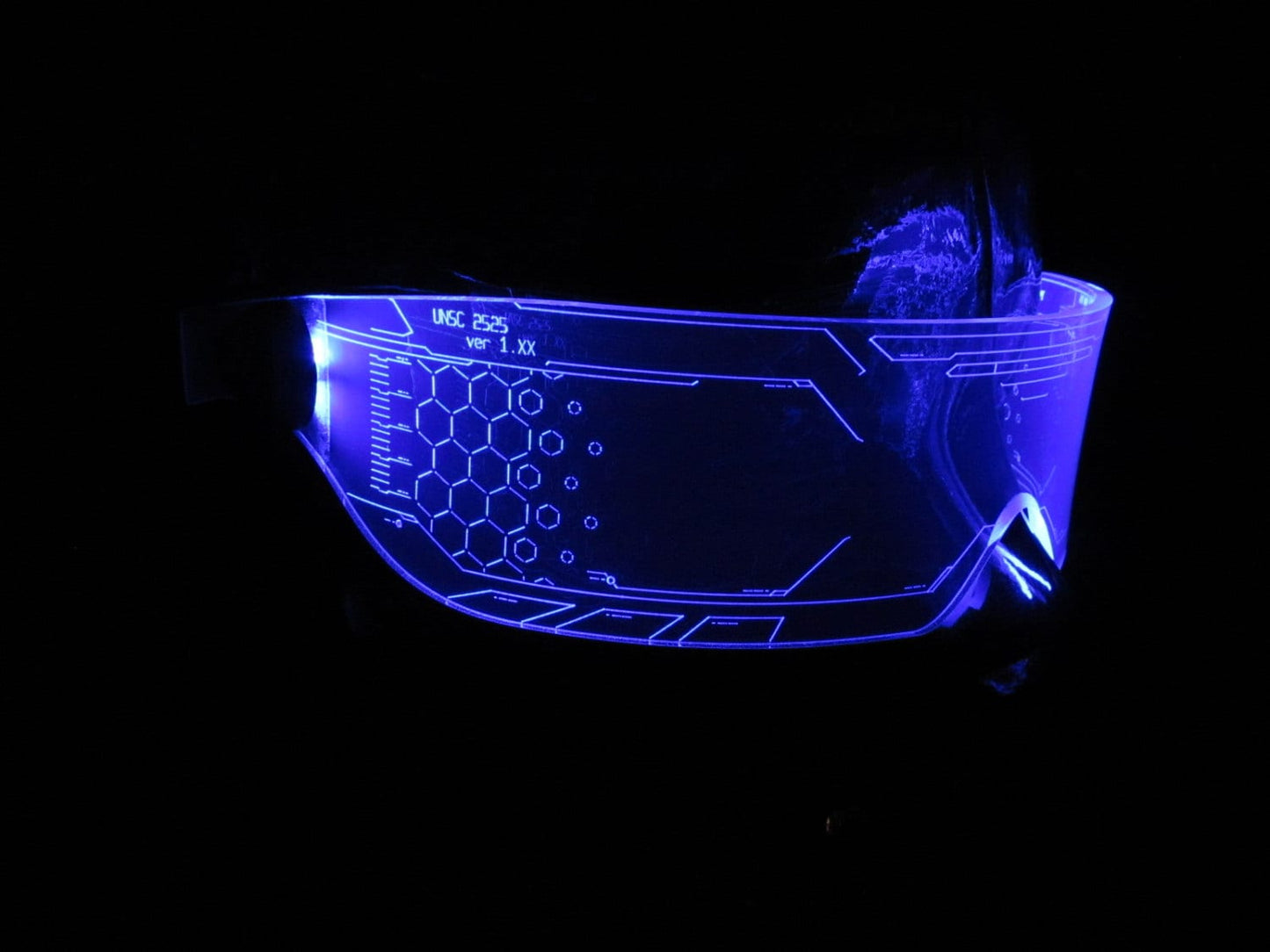 The original Illuminated Cyberpunk Cyber goth visor WARCHIEF  Blue