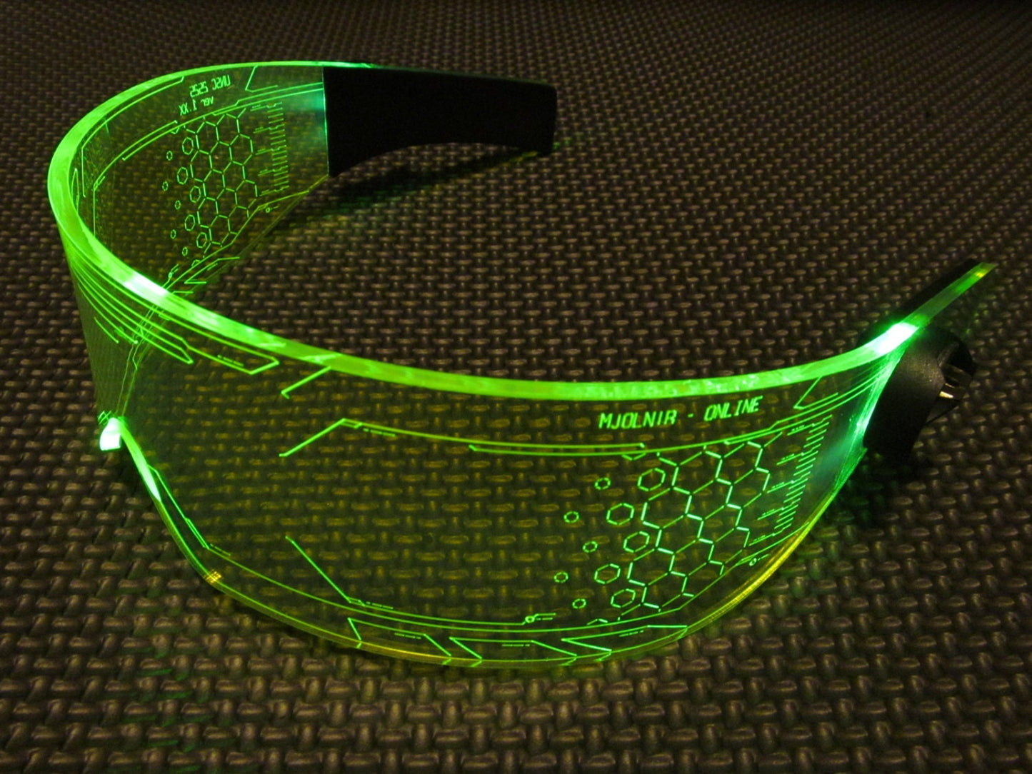 The original Illuminated Cyberpunk Cyber goth visor WARCHIEF  Green