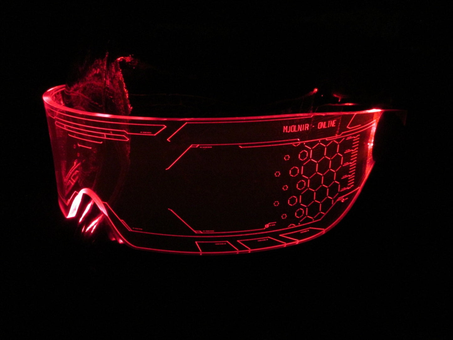 The original Illuminated Cyberpunk Cyber goth visor WARCHIEF Red