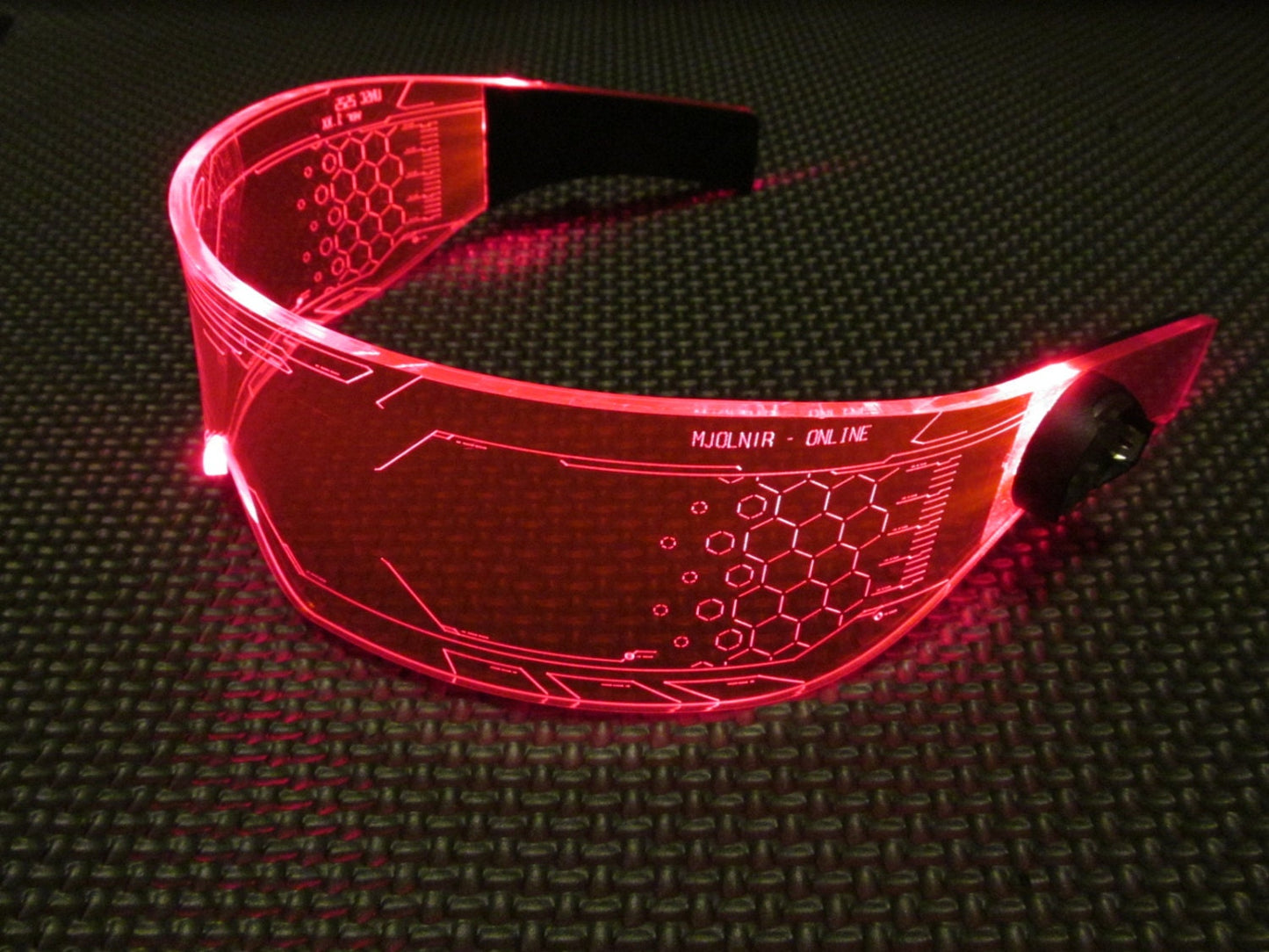 The original Illuminated Cyberpunk Cyber goth visor WARCHIEF Red