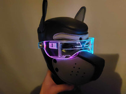 CITADEL Pup hood Visor Clear **choose your LED colour** The original Illuminated Cyberpunk Cyber goth visor puphood