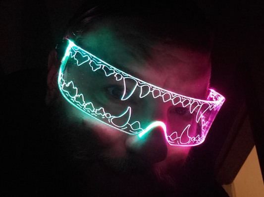 V1 MAW Clear **choose your LED colour** The original Illuminated Cyberpunk Cyber goth visor