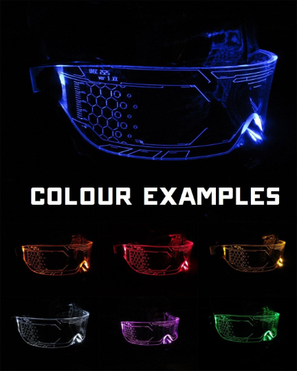 DEUS HEX Pup hood Visor Clear **choose your LED colour** The original Illuminated Cyberpunk Cyber goth visor puphood