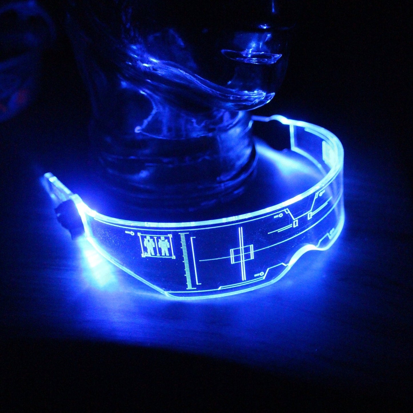 The original Illuminated Cyberpunk Cyber goth visor V2 CITADEL **CLEAR** choose your LED colour