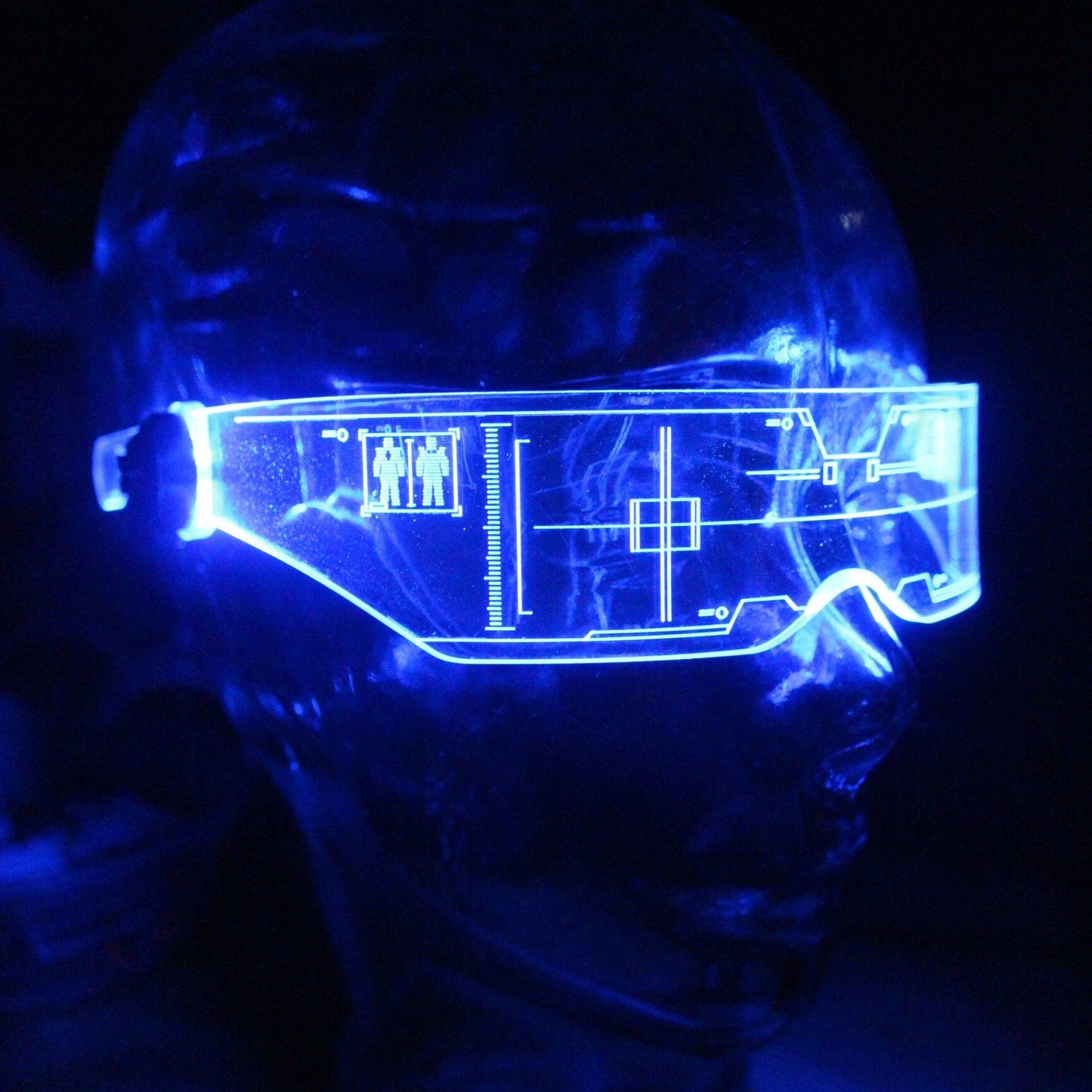 The original Illuminated Cyberpunk Cyber goth visor V2 CITADEL **CLEAR** choose your LED colour