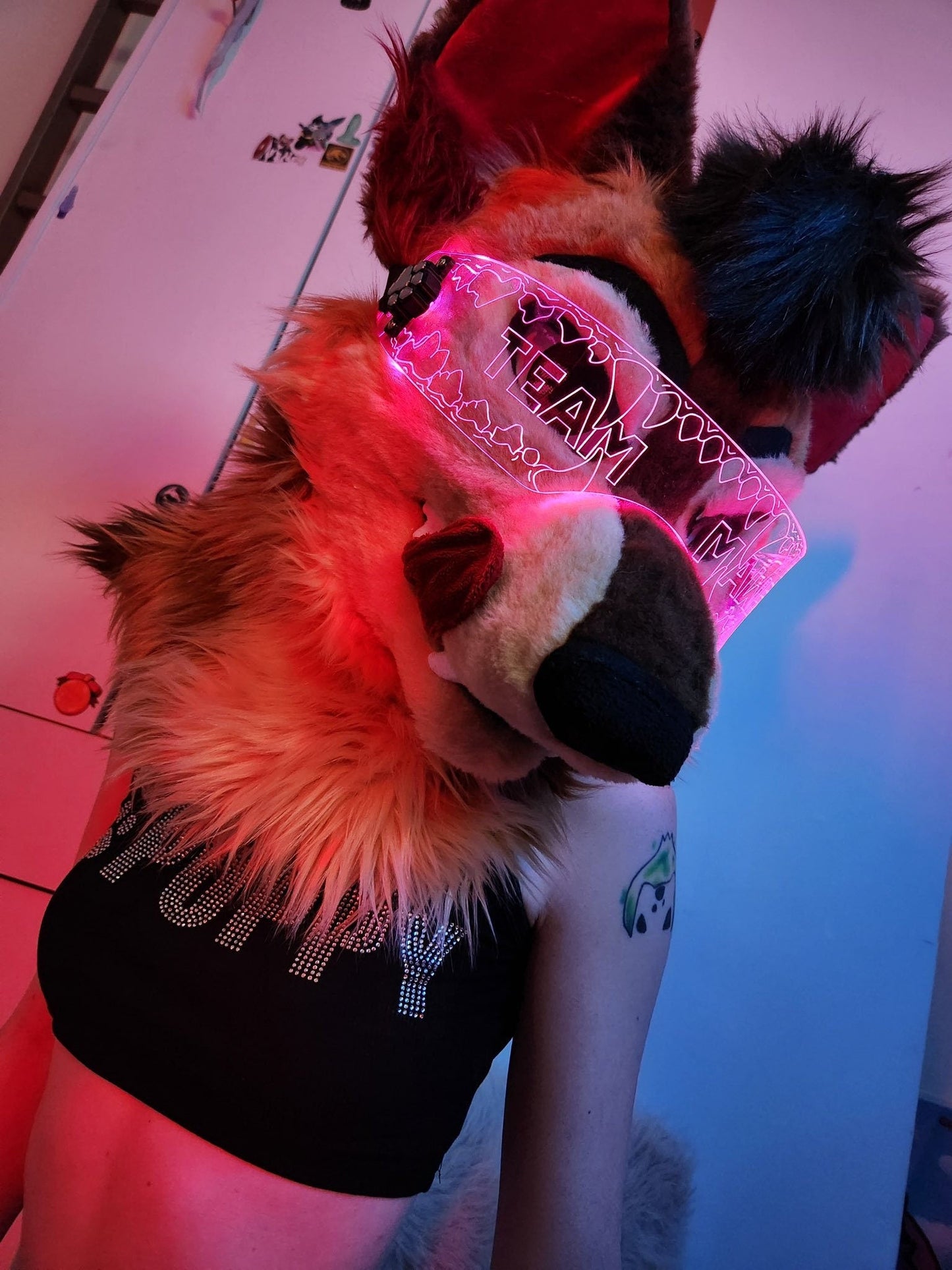 Illuminated Cyberpunk Cyber goth fursuit visor MAW text Clear **choose your LED colour**