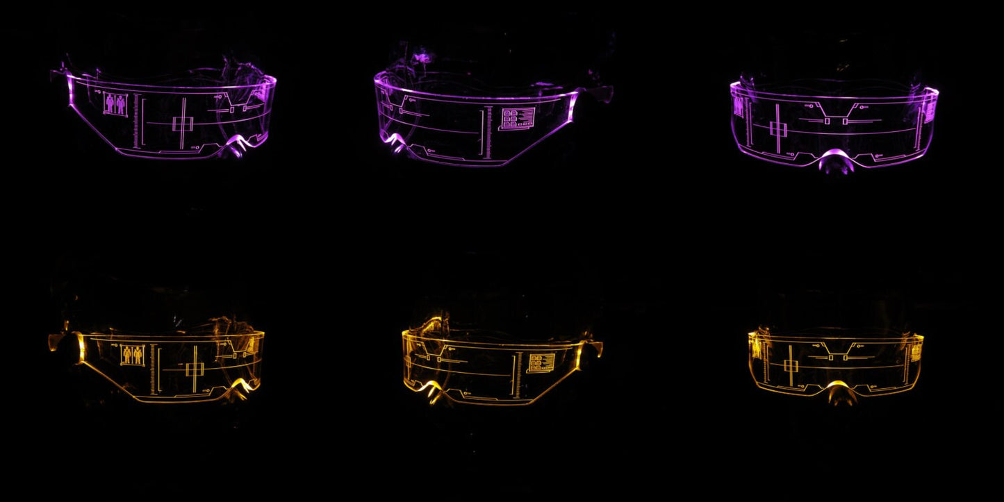 The original Illuminated Cyberpunk Cyber goth visor V2 CITADEL **CLEAR** choose your LED colour