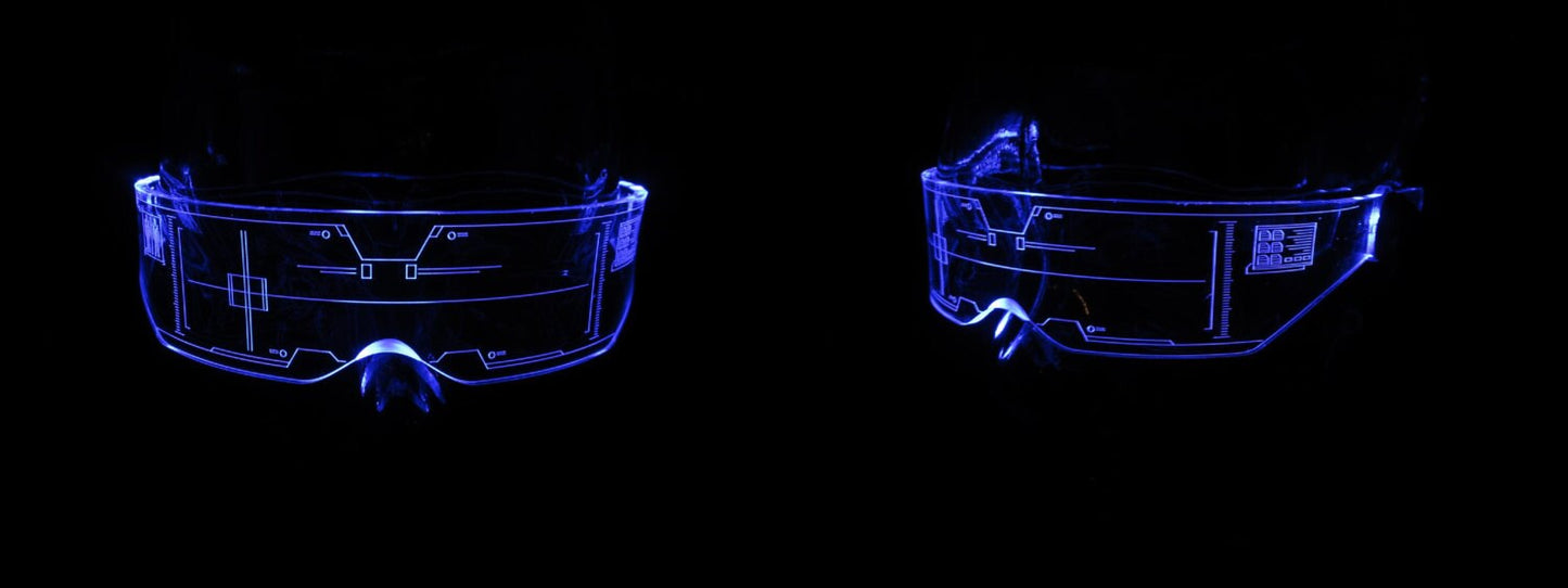 The original Illuminated Cyberpunk Cyber goth visor V2 CITADEL **CLEAR** choose your LED colour