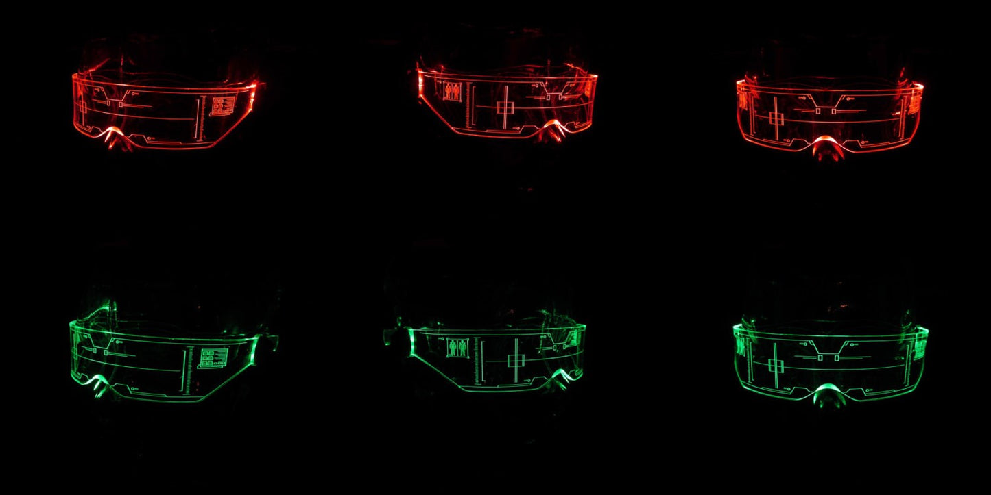 The original Illuminated Cyberpunk Cyber goth visor V2 CITADEL **CLEAR** choose your LED colour