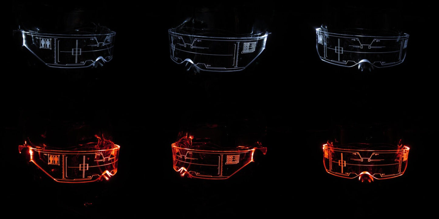 The original Illuminated Cyberpunk Cyber goth visor V2 CITADEL **CLEAR** choose your LED colour