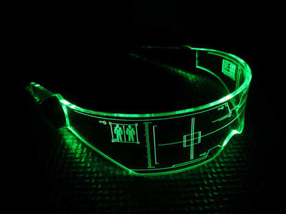 The original Illuminated Cyberpunk Cyber goth visor V2 CITADEL **CLEAR** choose your LED colour