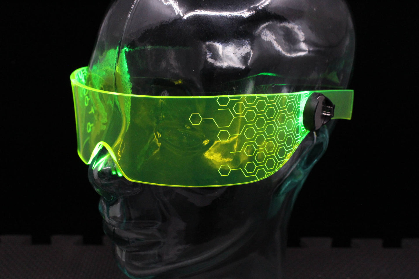 The original Illuminated Cyberpunk Cyber goth visor Deus Hex Green