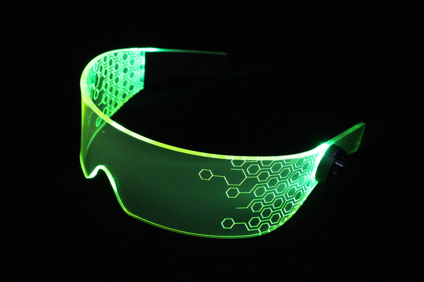 The original Illuminated Cyberpunk Cyber goth visor Deus Hex Green