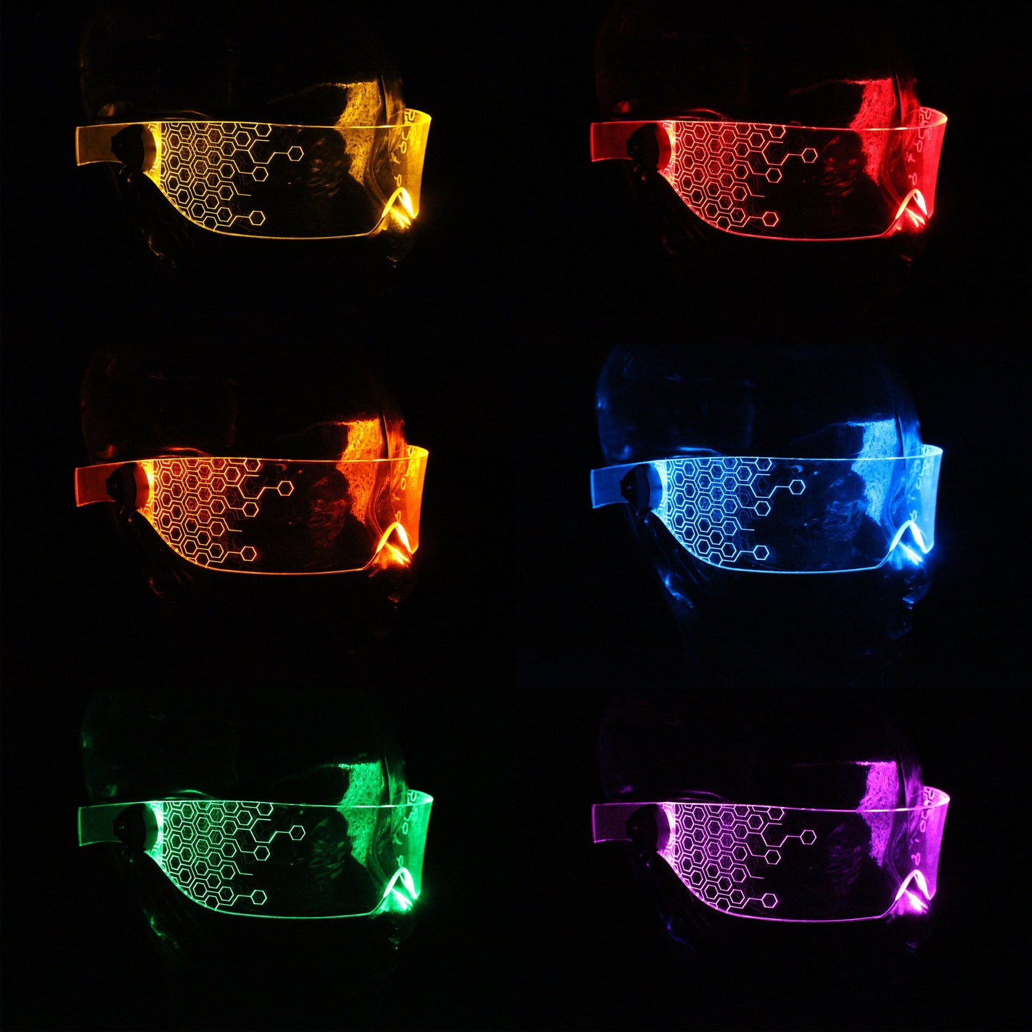 The original Illuminated Cyberpunk Cyber goth visor Deus Hex *choose your own led color*