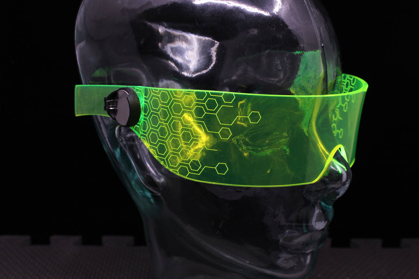 The original Illuminated Cyberpunk Cyber goth visor Deus Hex Green