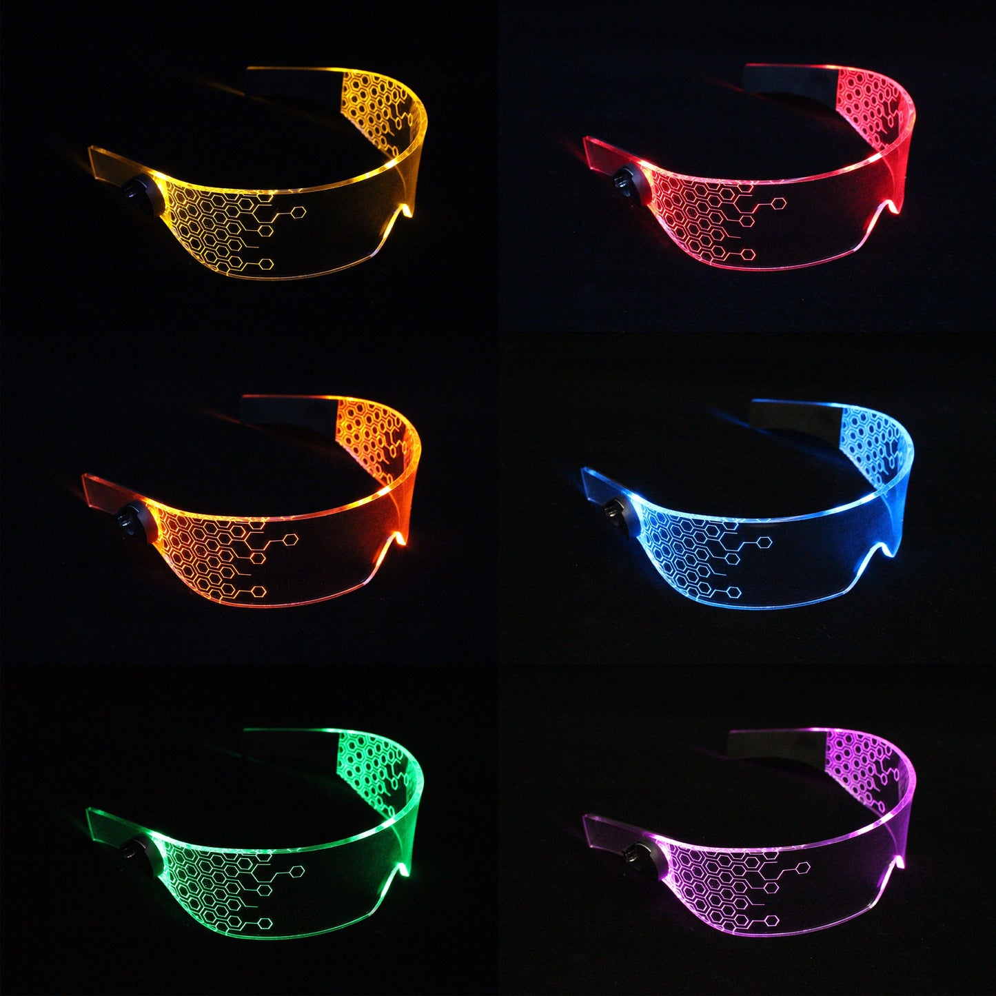 The original Illuminated Cyberpunk Cyber goth visor Deus Hex *choose your own led color*