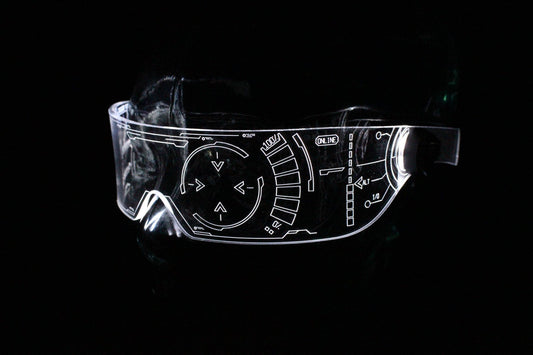 The original Illuminated Cyberpunk Cyber goth visor Iron Man J.A.R.V.I.S. 2.0  Clear **choose your LED colour**