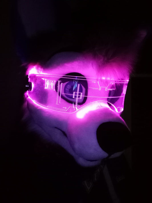 Illuminated Cyberpunk Cyber goth fursuit visor CITADEL  Clear **choose your LED colour**