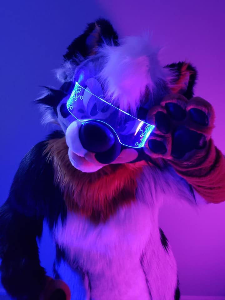 The original Illuminated Cyberpunk Cyber goth fursuit visor Deus-Hex Clear **choose your LED colour**