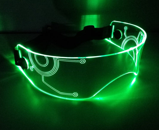 Illuminated Cyberpunk Cyber goth fursuit visor TRON  Clear **choose your LED colour**
