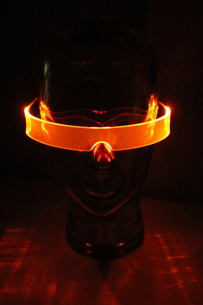 The original Illuminated Cyberpunk Cyber goth visor STEALTH Neon Orange