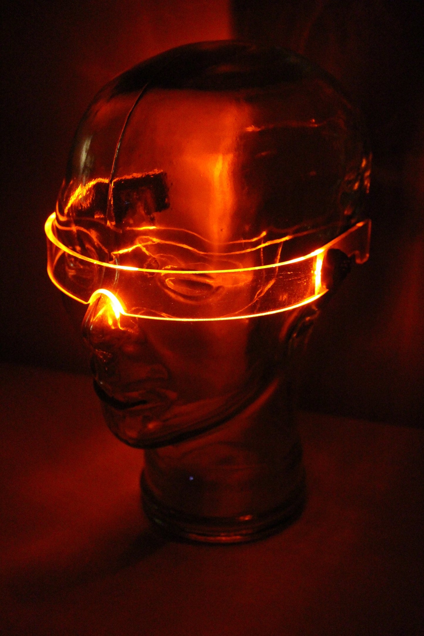 STEALTH BINARY Clear **choose your led colour*** Customisable!  The original Illuminated Cyberpunk Cyber goth visor