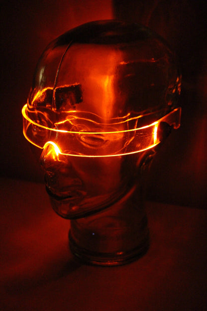 STEALTH DISPLAY Clear **choose your led colour*** Customisable!  The original Illuminated Cyberpunk Cyber goth visor