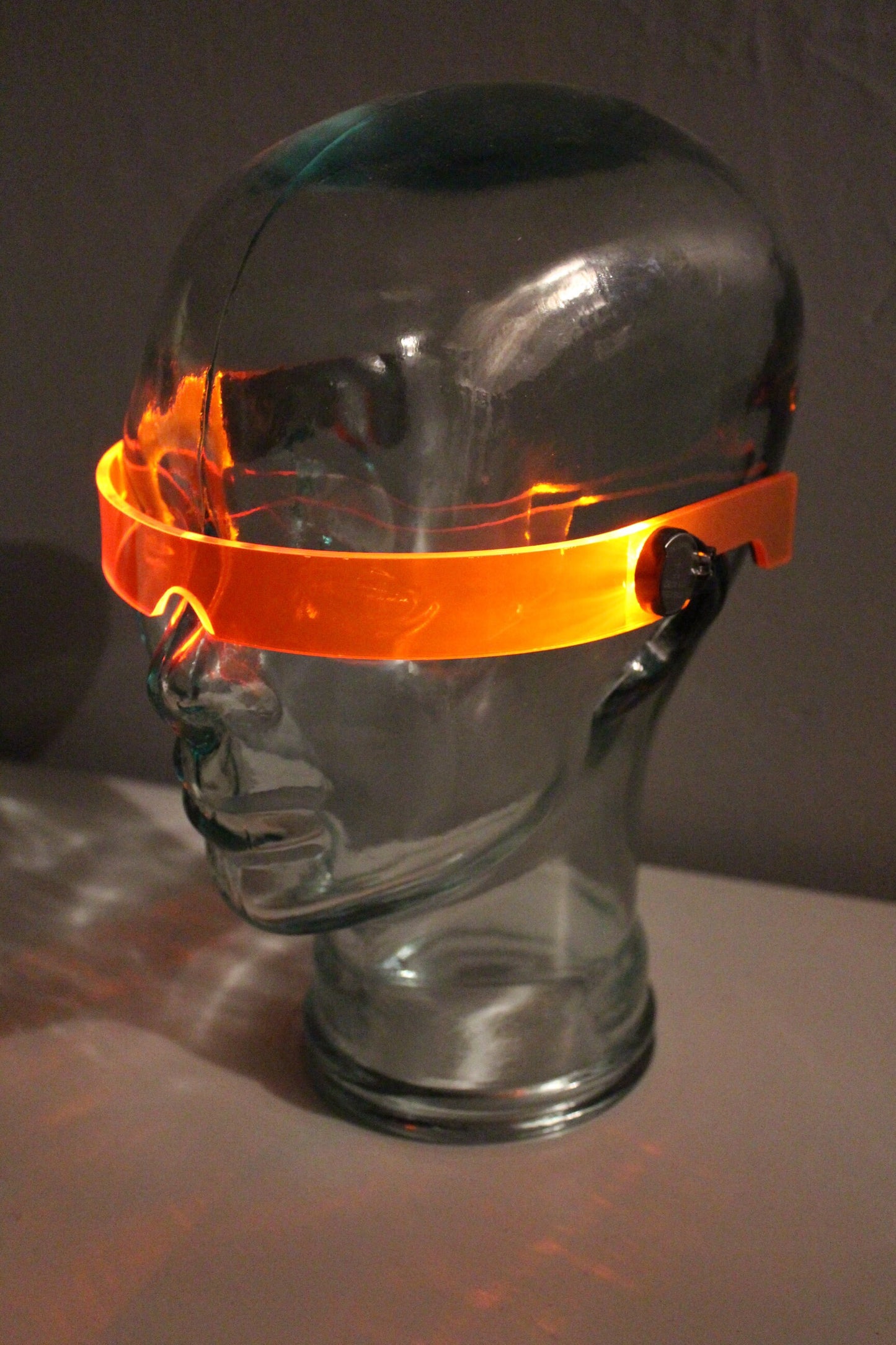 The original Illuminated Cyberpunk Cyber goth visor STEALTH Neon Orange