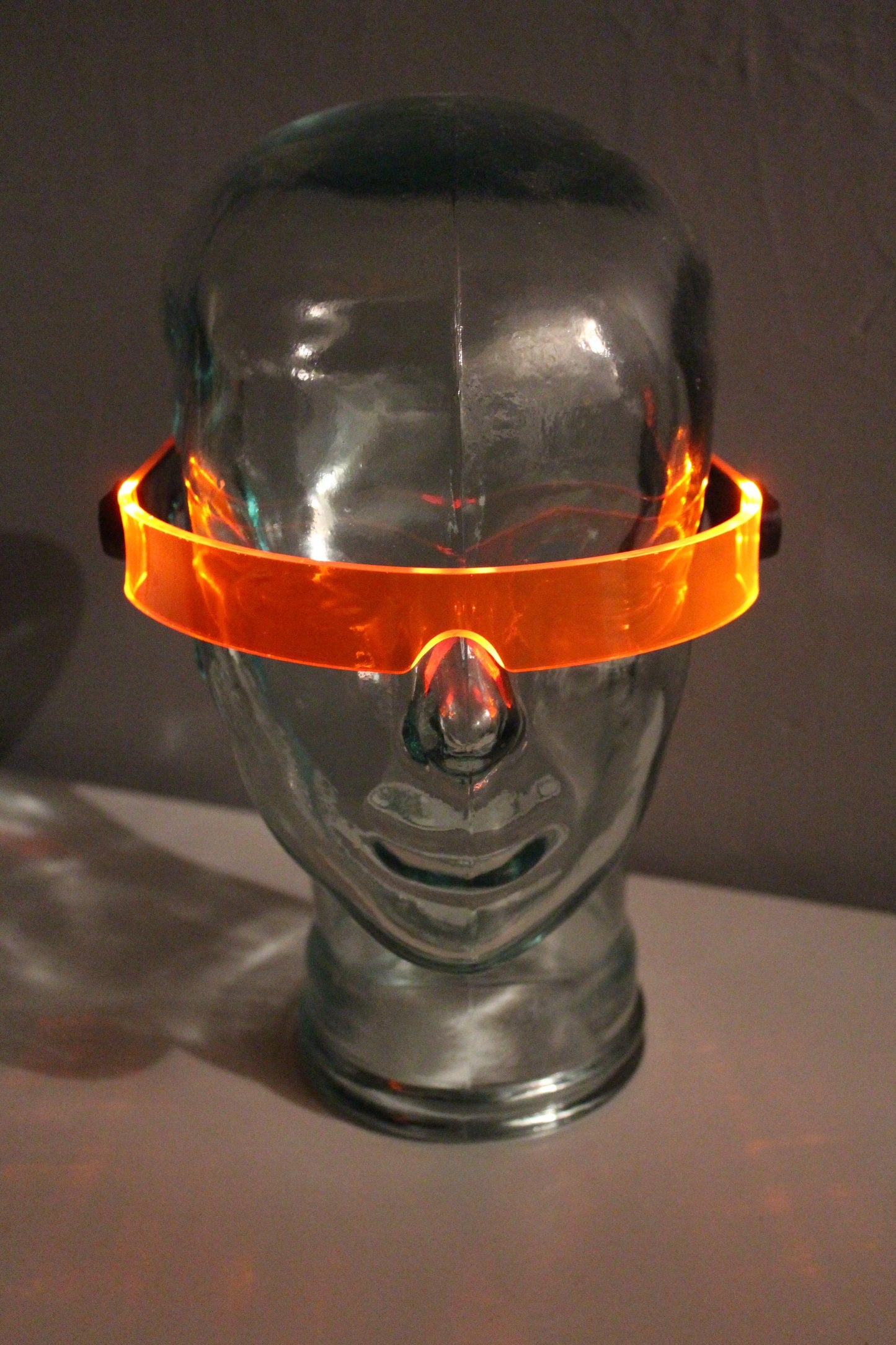 The original Illuminated Cyberpunk Cyber goth visor STEALTH Neon Orange