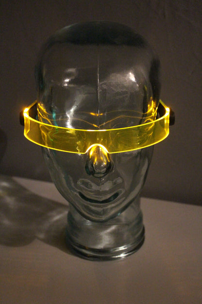 The original Illuminated Cyberpunk Cyber goth visor STEALTH amber