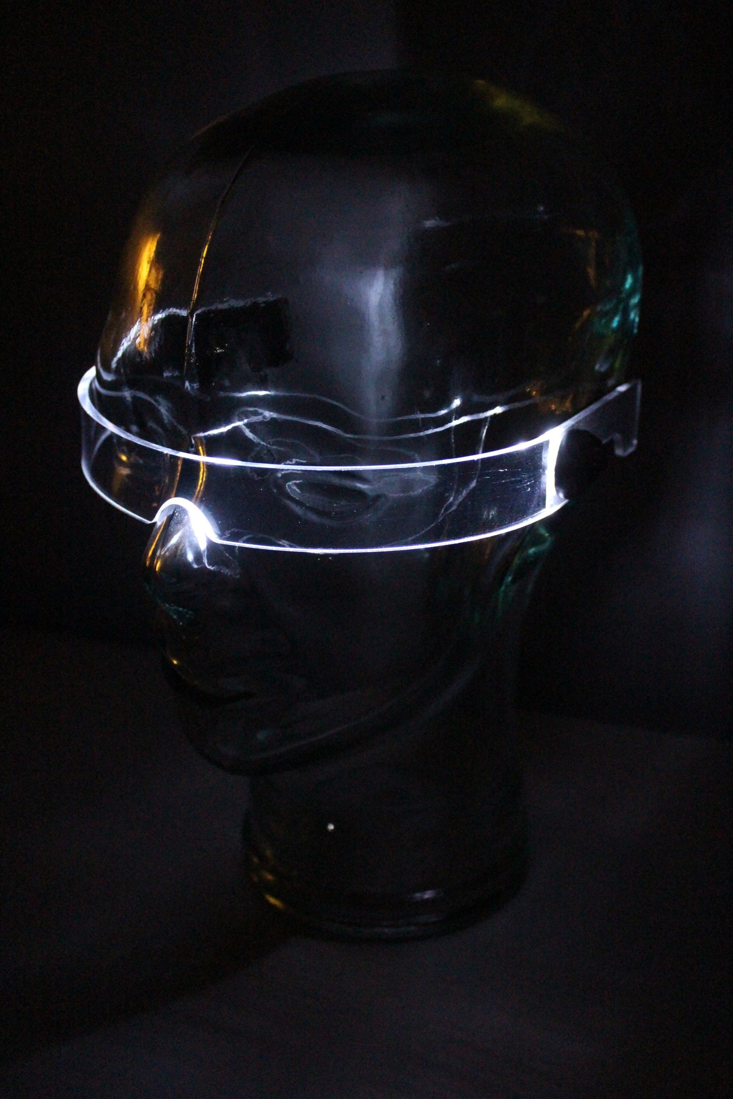 STEALTH DISPLAY Clear **choose your led colour*** Customisable!  The original Illuminated Cyberpunk Cyber goth visor