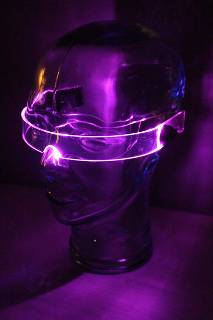 The original Illuminated Cyberpunk Cyber goth visor STEALTH Clear **choose your led colour***