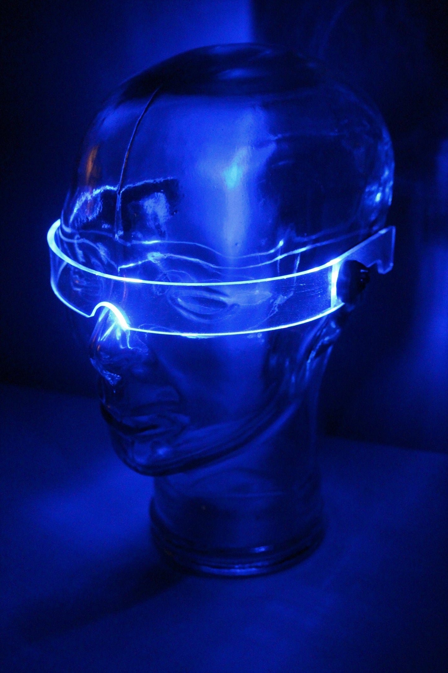 STEALTH DISPLAY Clear **choose your led colour*** Customisable!  The original Illuminated Cyberpunk Cyber goth visor