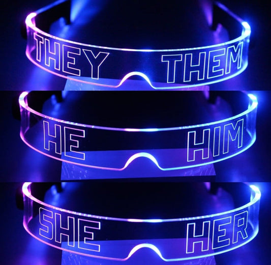 The original Illuminated Cyberpunk Cyber goth visor STEALTH Pronoun Clear **choose your led colour***
