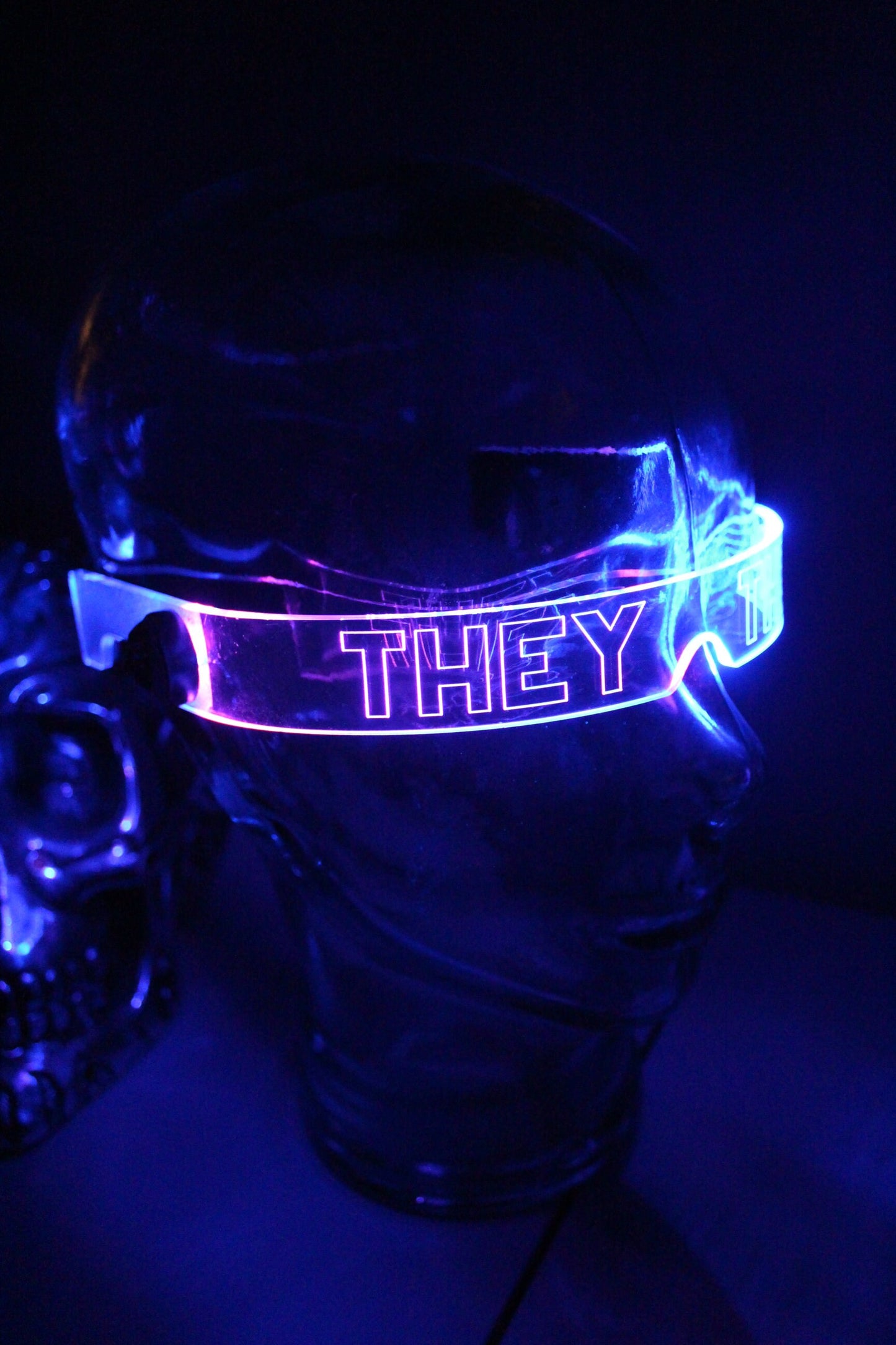 The original Illuminated Cyberpunk Cyber goth visor STEALTH Pronoun Clear **choose your led colour***